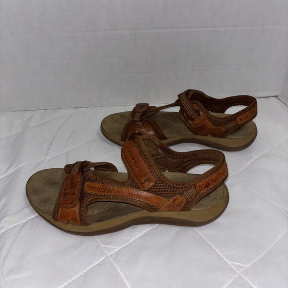 Earth spirit Cushion Womens 9 Adria II Brown Leather Sport Sandals Strap Comfort - Picture 9 of 15